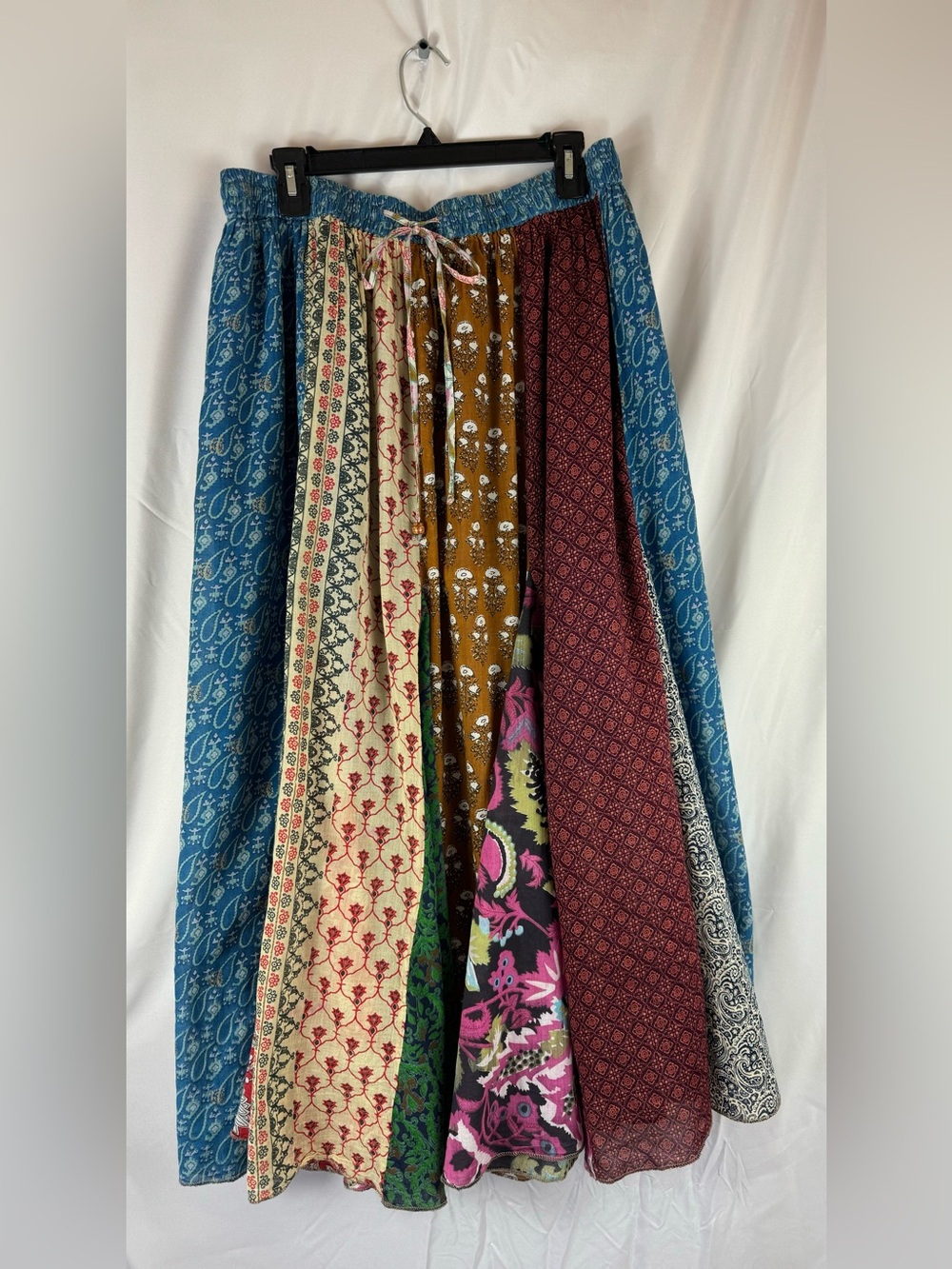 Gypsy Rose 100% Cotton Multi-Panel Patchwork Maxi Skirt, In Size 1X